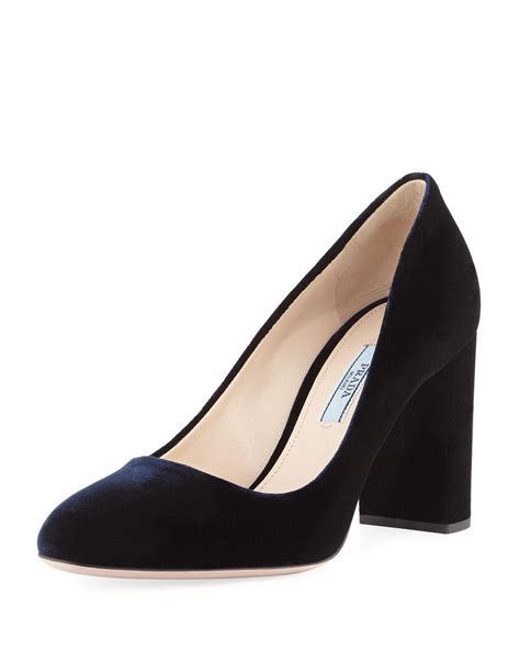 block heel pumps prada